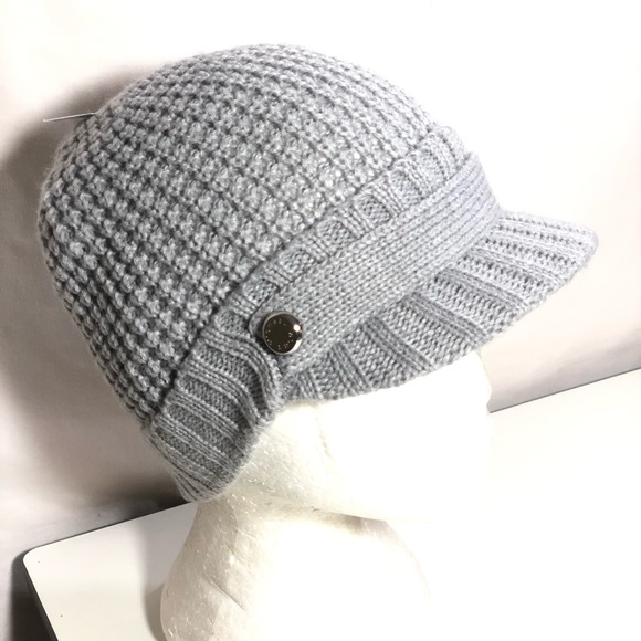 *Michael Kors Waffle Knit Brim Newsboy Beanie Hat - Picture 4 of 5